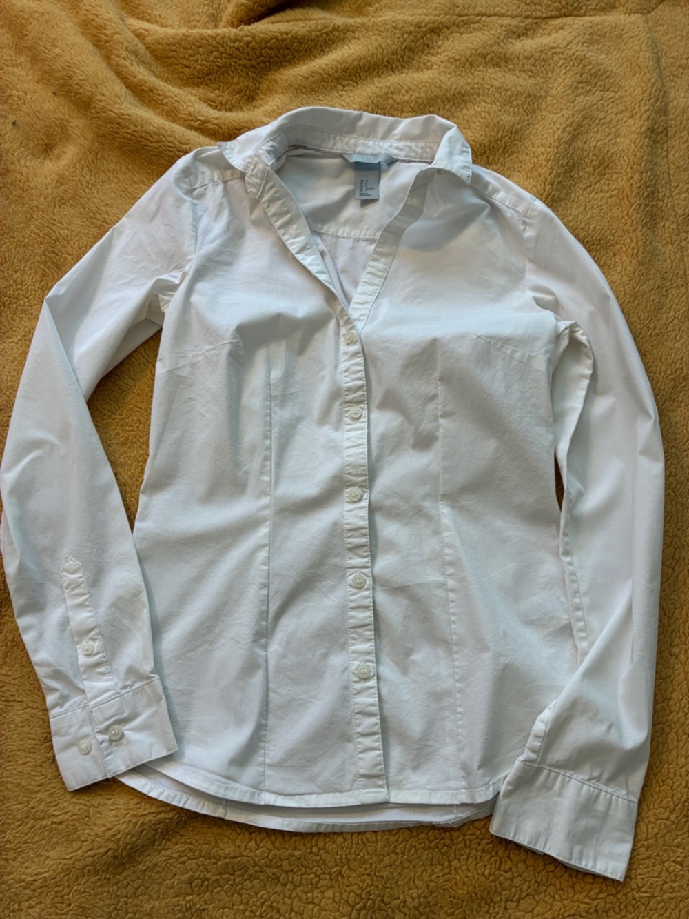 H&M White Women's Tailored Button-Down Shirt
